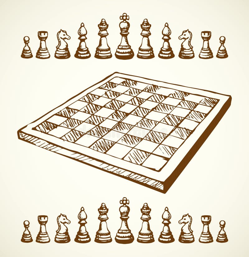 Figuras De Xadrez. Desenho De Caneta Vetorial Ilustração do Vetor -  Ilustração de elemento, jogo: 173367238