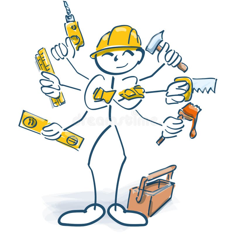 Figuras del palillo como artesano y trabajos múltiple libre illustration