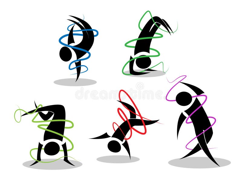 Figuras minimalistas de la danza de rotura libre illustration Figuras minimalistas de la danza de rotura libre illustration