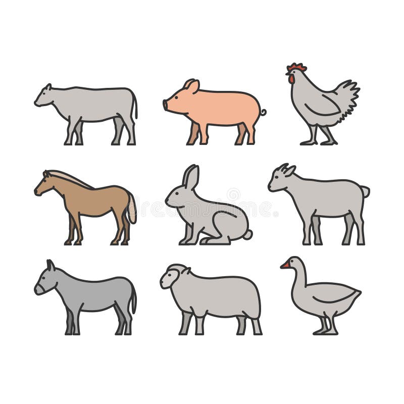 Figuras Esquema Animales Del Bosque Stock de - Ilustración de zorro, cara: 61684215