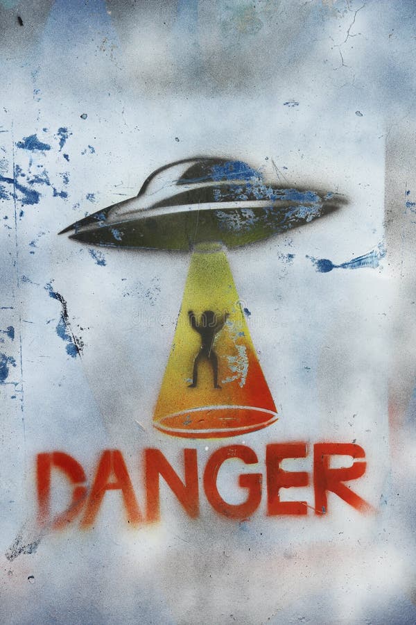 Figure abduction by aliens background royalty free stock photo