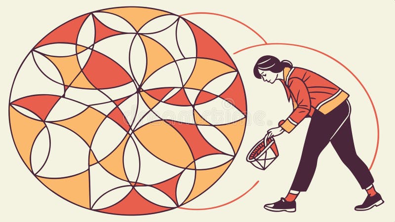 Figure assembling abstract geometric shapes vector design Generative AI vector illustration