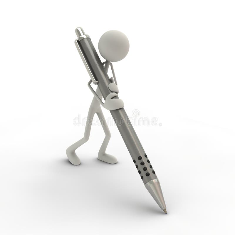 Figure with a ball-pen royalty free illustration