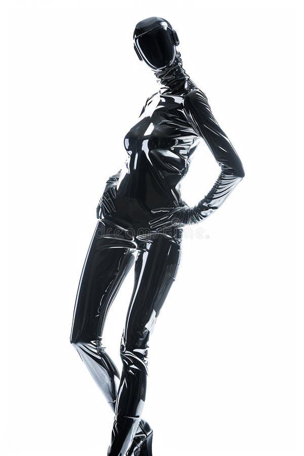 Chromatic Vision: A Future Unbound Robtic Style in Silver and Latex royalty free illustration