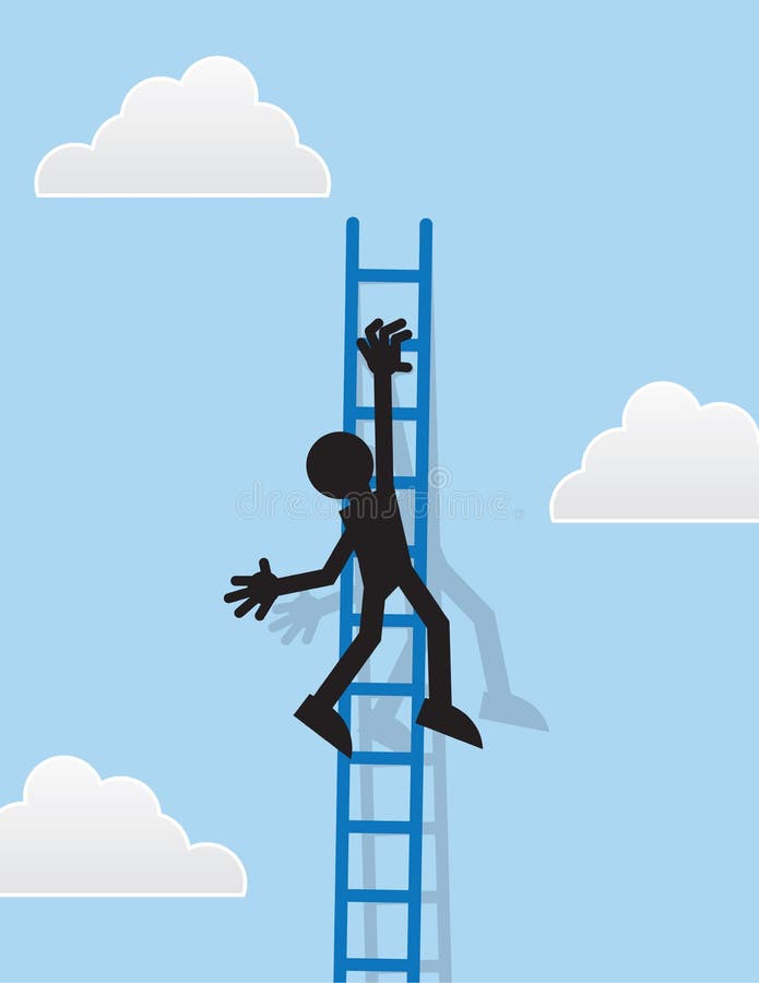 Figure Hanging From Ladder vector illustration