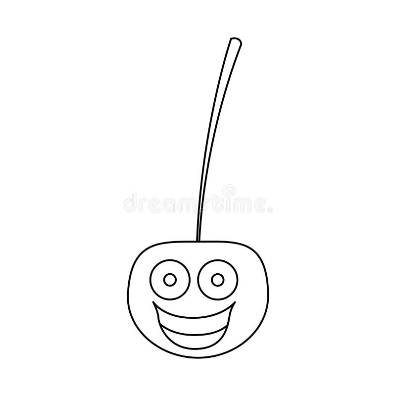 Figure kawaii happy cherry icon vector illustration