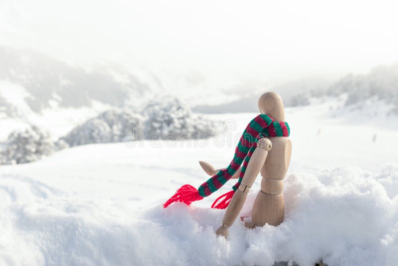 The figure of the person sdit in snow. stock photos The figure of the person sdit in snow. stock photos