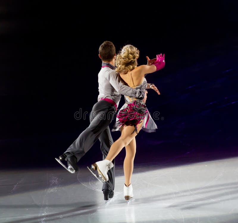 Professional figure skaters performing at Stars on ice show