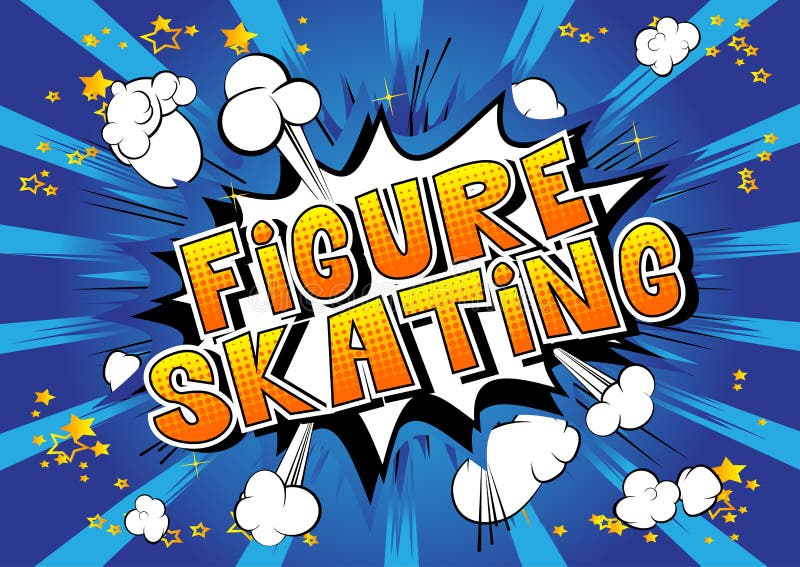Figure Skating Comic Book Style Words. Stock Vector Illustration of