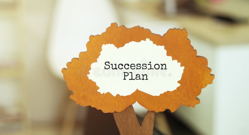 Figure of a tree with text SUCCESSION PLAN inside the foliage. Business concept royalty free stock images