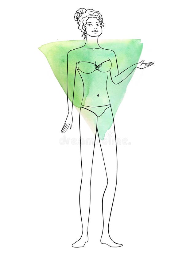 Figure type inverted triangle stock illustration