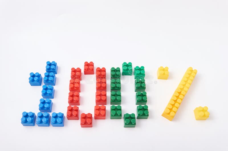 Figures from a colored cubes designer on a white background stock image