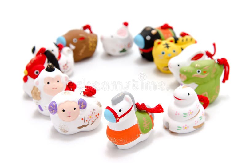 Year 2024 DRAGON Chinese Zodiac Eto Twelve Animals Tray Lucky Charm  Figurine Set