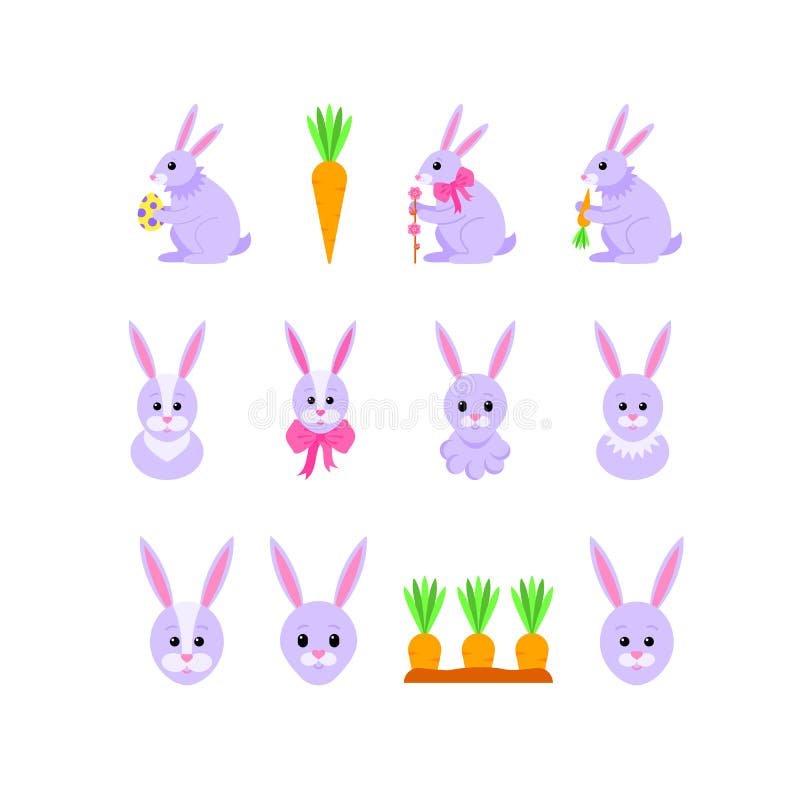 Fije de los conejitos de pascua para el d?a de fiesta de Pascua Ilustraci?n del vector libre illustration Fije de los conejitos de pascua para el d?a de fiesta de Pascua Ilustraci?n del vector libre illustration