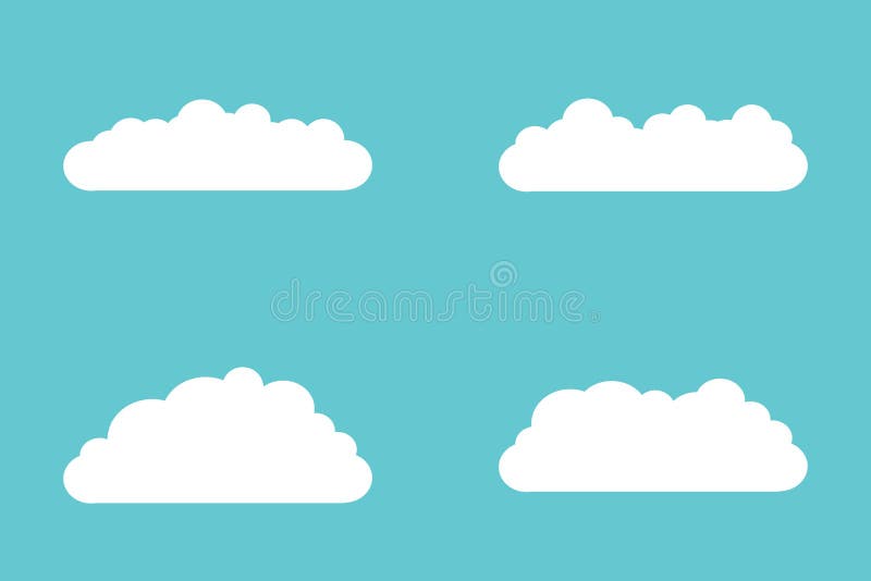 Fije de los iconos de la nube en estilo plano aislados en el fondo azul para su diseño del sitio web, logotipo, app, UI Vector la stock de ilustración Fije de los iconos de la nube en estilo plano aislados en el fondo azul para su diseño del sitio web, logotipo, app, UI Vector la stock de ilustración
