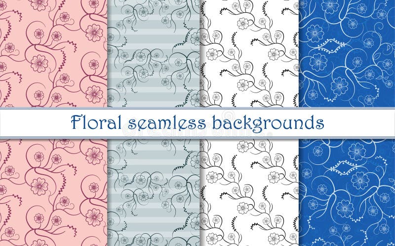 Fije de modelo inconsútil con el modelo rizado floral stock de ilustración Fije de modelo inconsútil con el modelo rizado floral stock de ilustración
