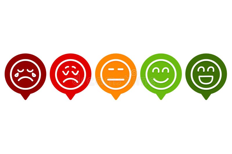 Fije de Smiley Emotion Ranking stock de ilustración Fije de Smiley Emotion Ranking stock de ilustración