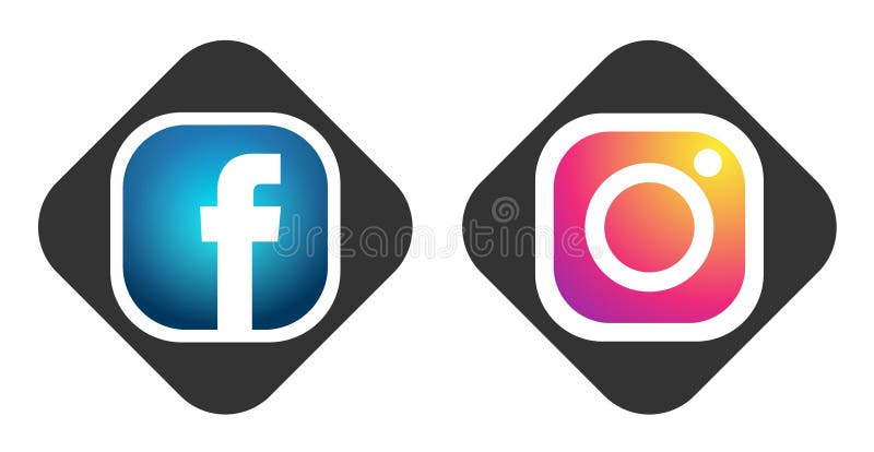 Fije De Vector Social Popular Del Elemento De Instagram Facebook De Los  Iconos De Los Logotipos De Los Medios En El Fondo Blanco Foto de archivo  editorial - Ilustración de insignia, elemento: