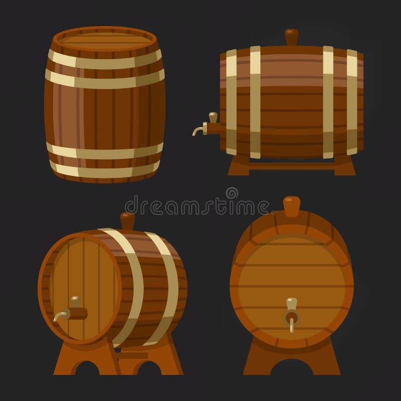 Fije del barrilete de madera viejo del vino o del barril o del roble de cerveza ilustración del vector Fije del barrilete de madera viejo del vino o del barril o del roble de cerveza ilustración del vector