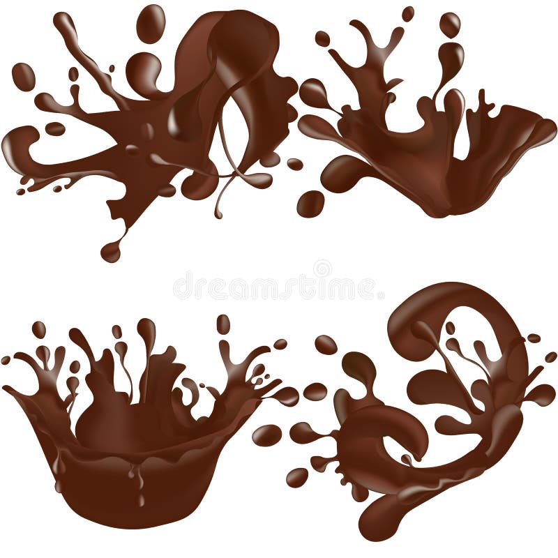 Fije del chocolate realista salpica aislado en el fondo blanco Ilustración del vector libre illustration Fije del chocolate realista salpica aislado en el fondo blanco Ilustración del vector libre illustration