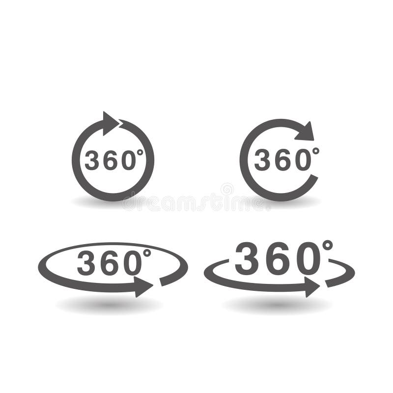 Fije del ejemplo plano simple del vector del estilo del icono de 360 grados libre illustration Fije del ejemplo plano simple del vector del estilo del icono de 360 grados libre illustration