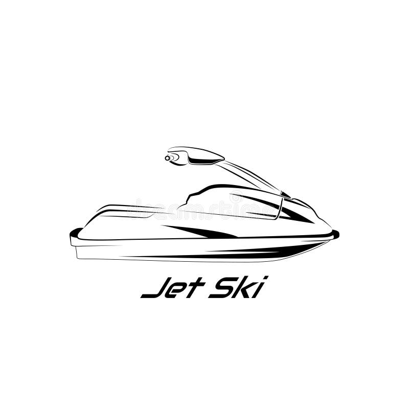 Fije el esquí del jet, vespa stock de ilustración Fije el esquí del jet, vespa stock de ilustración