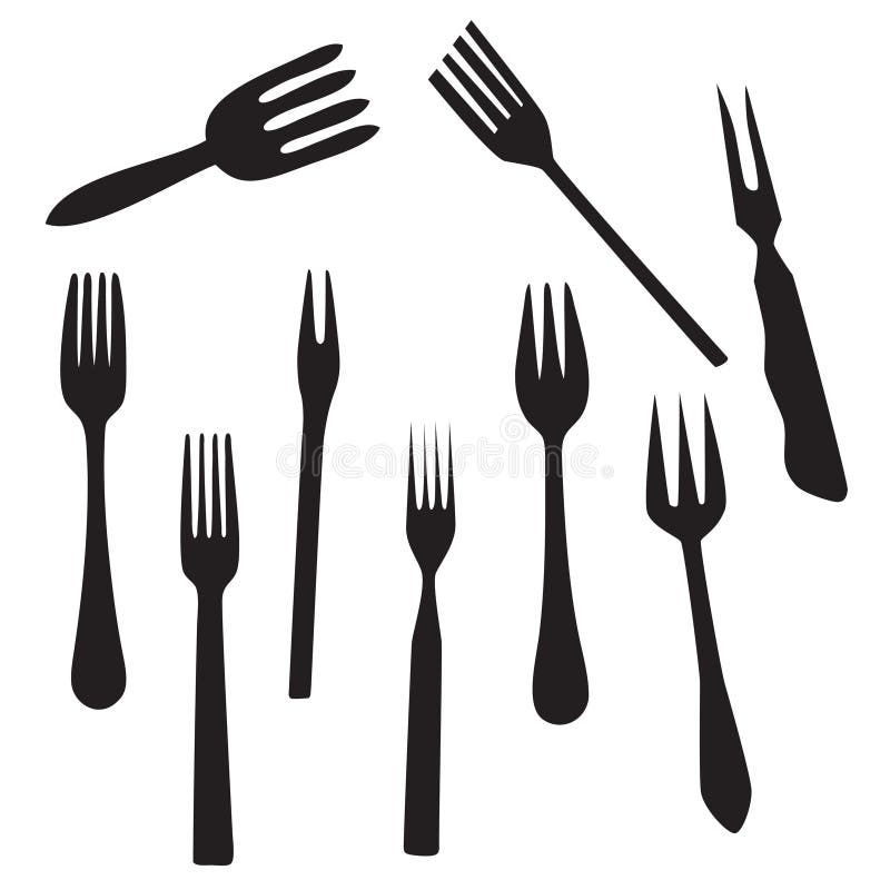 Colocar el tenedor stock de ilustración