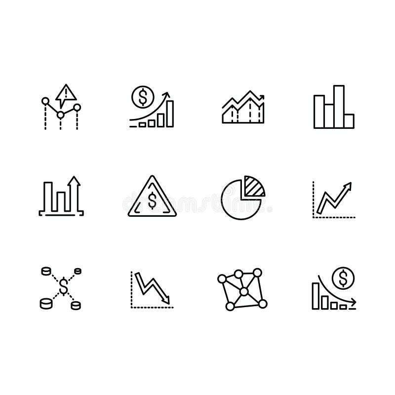 Fije la línea analytics de los datos de los iconos, estrategia, análisis de negocio y planificación de empresas, gráficos financi ilustración del vector Fije la línea analytics de los datos de los iconos, estrategia, análisis de negocio y planificación de empresas, gráficos financi ilustración del vector