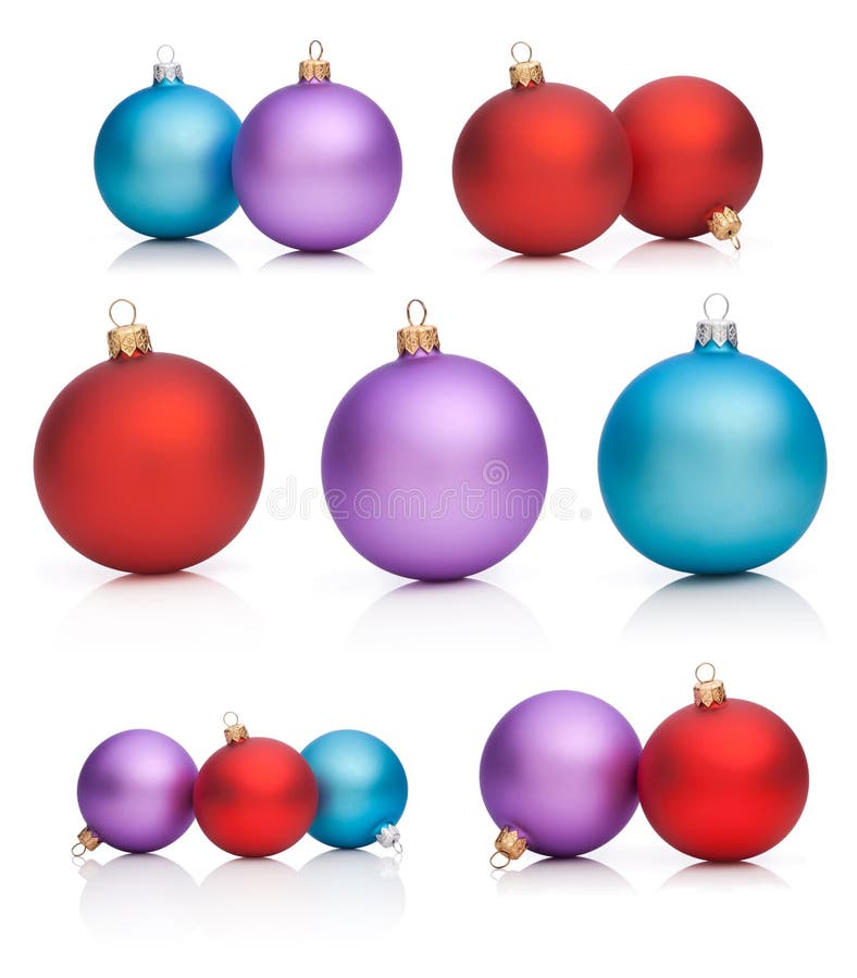Fije las chucherías de la Navidad: Rojo, púrpura, azul aislado libre illustration Fije las chucherías de la Navidad: Rojo, púrpura, azul aislado libre illustration