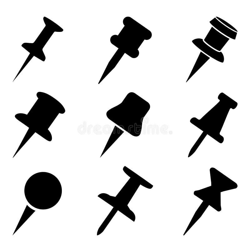 Fije los iconos de la muestra del perno del empuje para el sitio web, la página y el elemento móvil del diseño del app Pernos del stock de ilustración Fije los iconos de la muestra del perno del empuje para el sitio web, la página y el elemento móvil del diseño del app Pernos del stock de ilustración