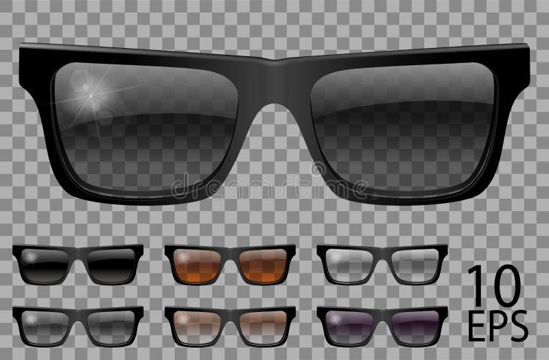 Gafas De Sol Negras Fijadas Ilustración del Vector - Ilustración de