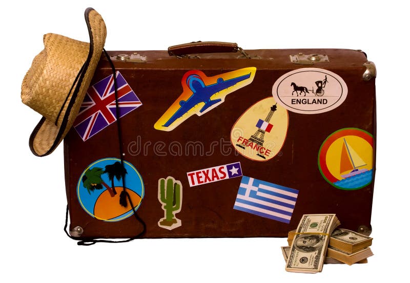 Fije para el viaje y la maleta foto de archivo libre de regalías Fije para el viaje y la maleta foto de archivo libre de regalías