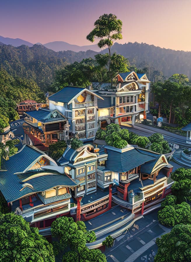 Fiktive Villa in Baguio Stadt Baguio philippines. lizenzfreie abbildung