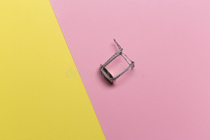 Fil de Champagne sur un fond en pastel jaune de rose images stock Fil de Champagne sur un fond en pastel jaune de rose images stock