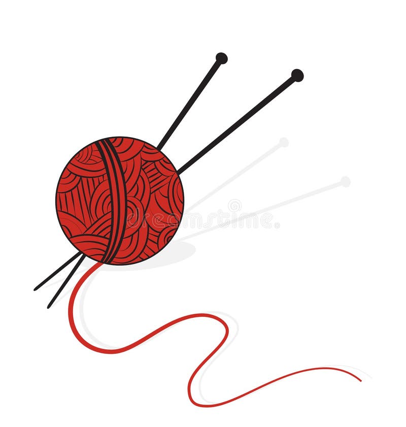 Fil à tricoter et aiguilles illustration libre de droits Fil à tricoter et aiguilles illustration libre de droits