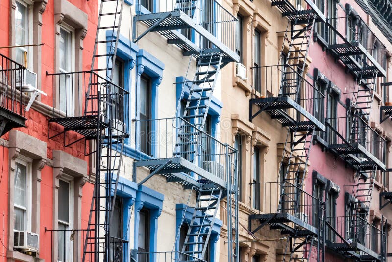 Fila colorida de edificios en el Greenwich Village New York City NYC