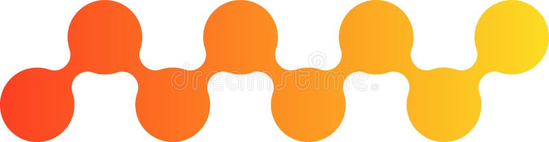 Fila horizontal corta de círculos con degradado ilustración del vector