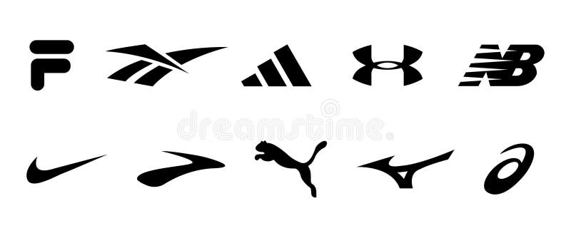Mizuno, Reebok, Nike, Jordan, Adidas, Puma, Under Armour - Logos of ...
