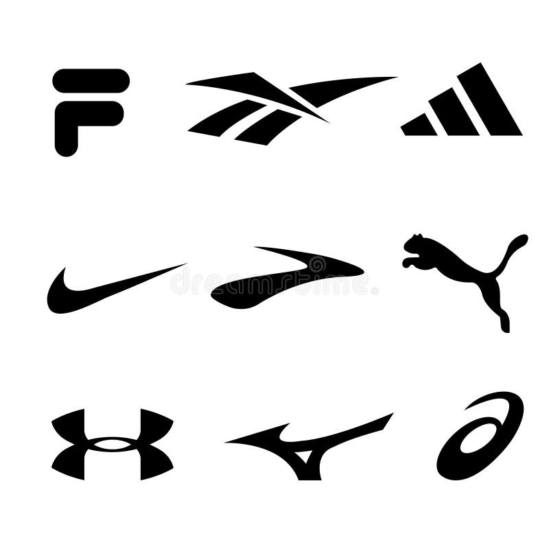 Fila Reebok, Adidas, Nike Brooks, Puma Under Armour, Mizuno, Asics - Logos  of Sports Equipment and Sportswear Company. Kyiv, Editorial Photography -  Illustration of famous, nike: 196926297