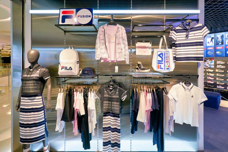 Fila outlet, hong kong editorial photo. Image of jackets -