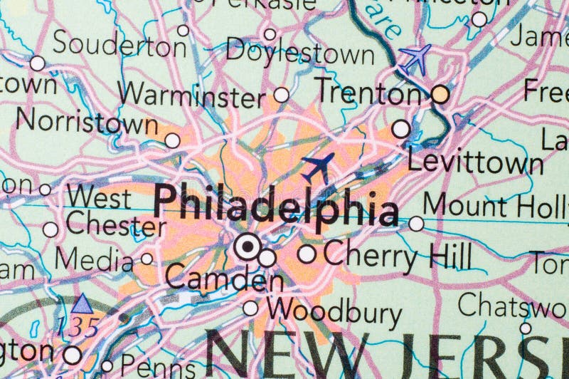 Filadelfia, sulla mappa immagini stock libere da diritti Filadelfia, sulla mappa immagini stock libere da diritti