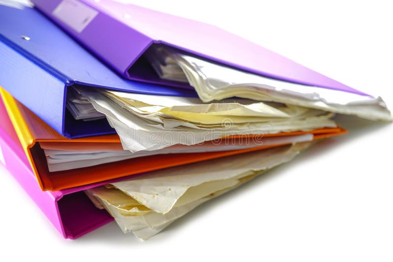 File Folder Binder stack of multi color on table