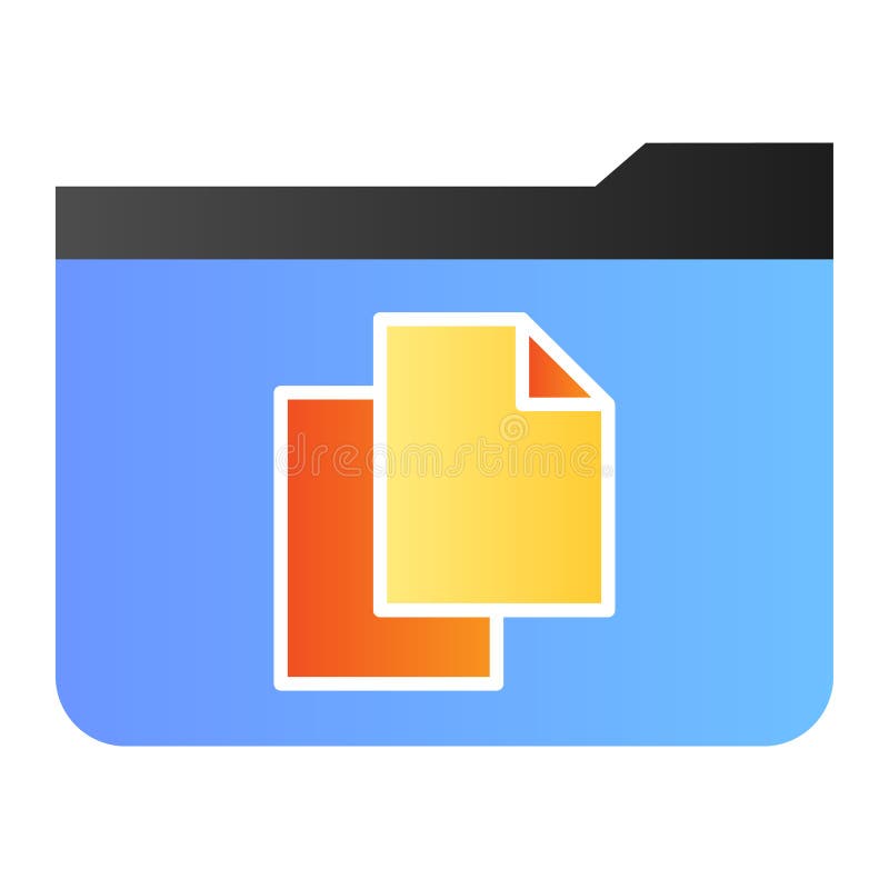 File folder flat icon. Folder with documents color icons in trendy flat style. Computer folder gradient style design stock illustration