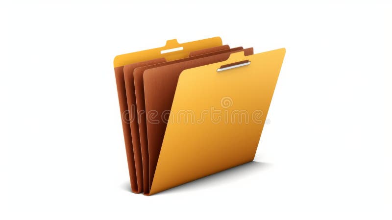 File folder isolated on white background. Generative AI stock illustration