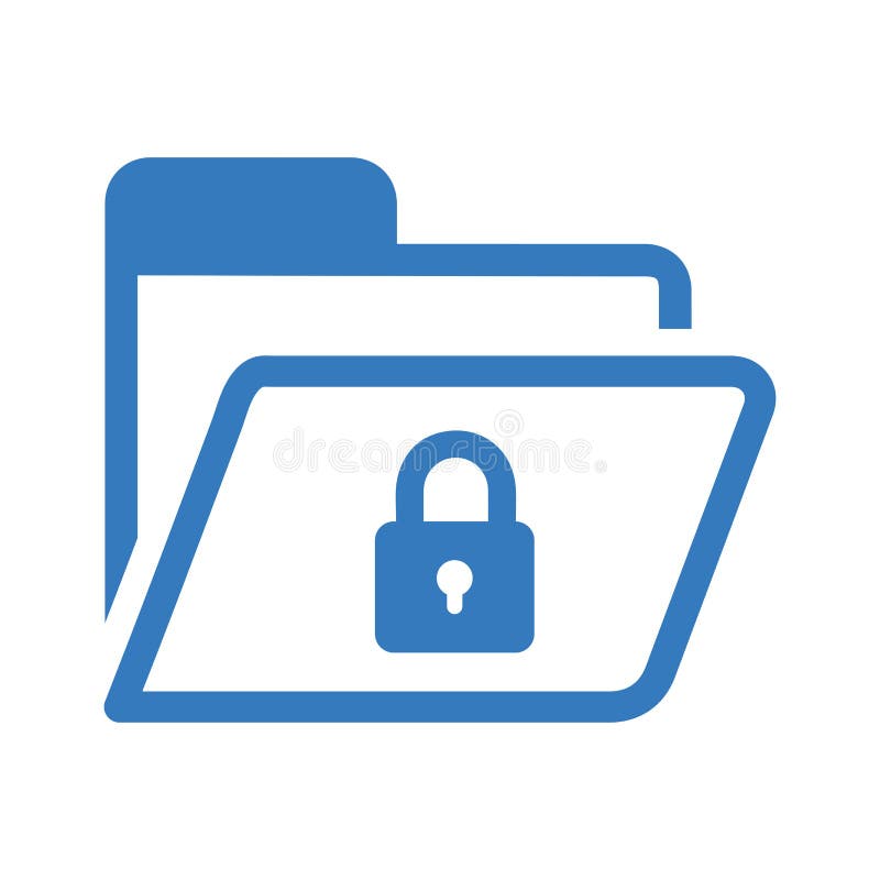 File, Folder, Protection, Icon. Blue Vector Design Stock Vector - Illustration of