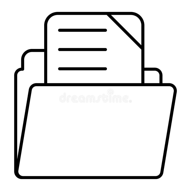 File folder thin line icon. Archive vector illustration isolated on white. Document outline style design, designed for stock illustration