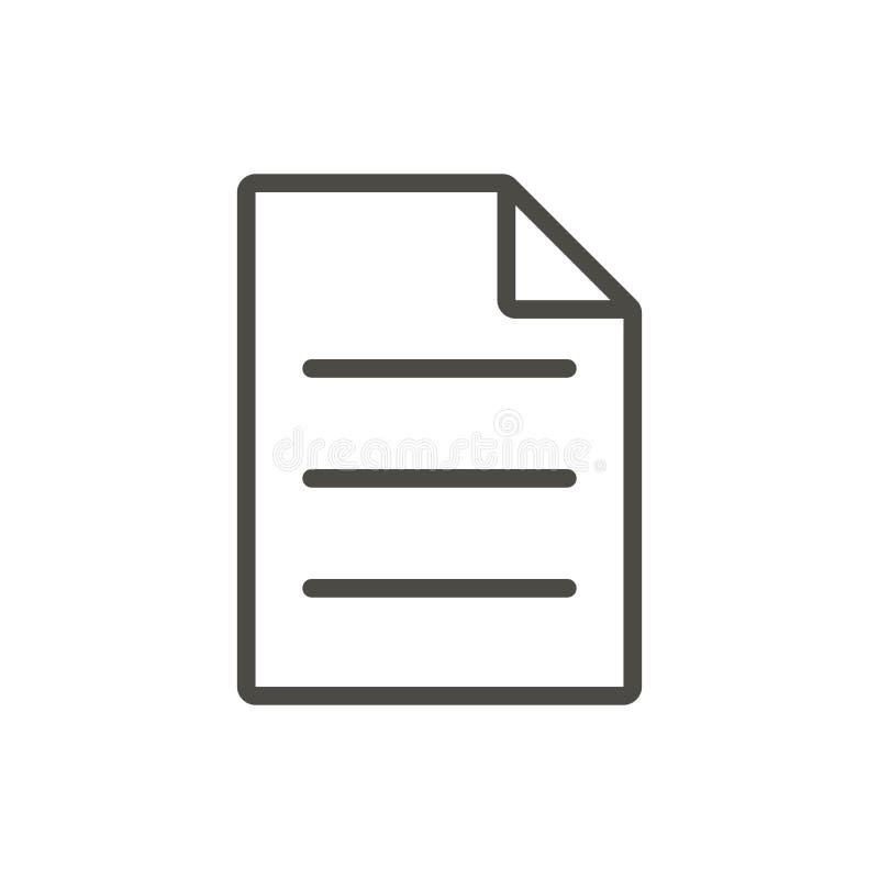 File icon vector. Outline data page. Line computer file symbol. stock illustration