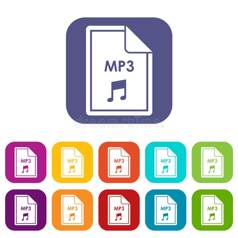 File MP3 icons set stock vector. Illustration of interface - 120190805