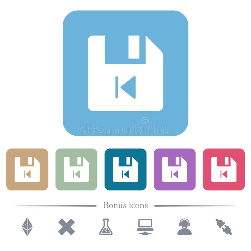 File previous flat icons on color rounded square backgrounds royalty free illustration