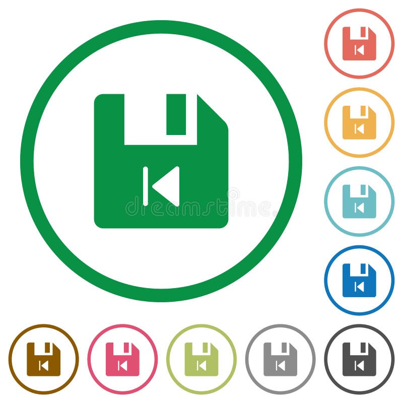 File previous flat icons with outlines vector illustration